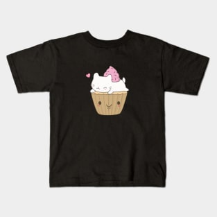 Cute and Kawaii Cat Cupcake T-Shirt Kids T-Shirt